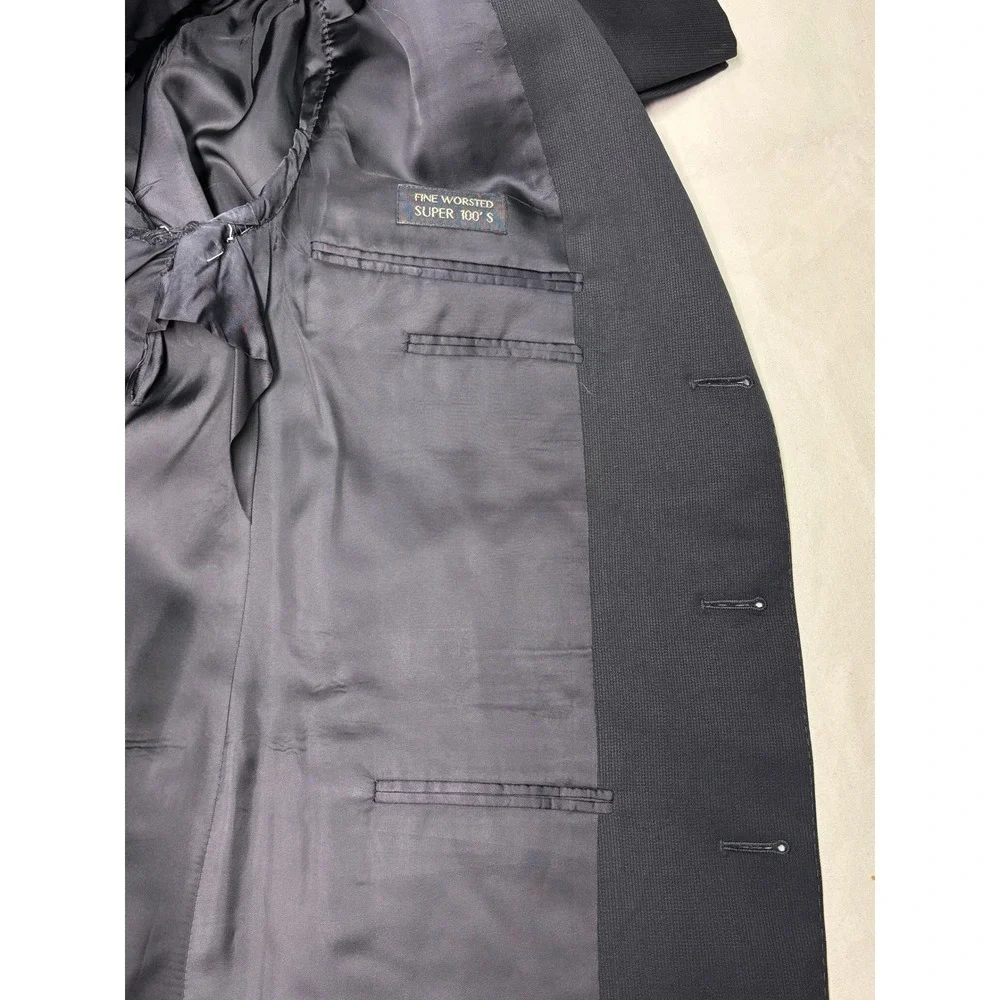 Ermenegildo Zegna Men's Super 100s‎ Fine Worsted Wool Blazer Made Italy Black 42